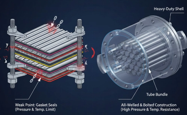 Comparison between plate heat exchanger and Grano shell and tube design